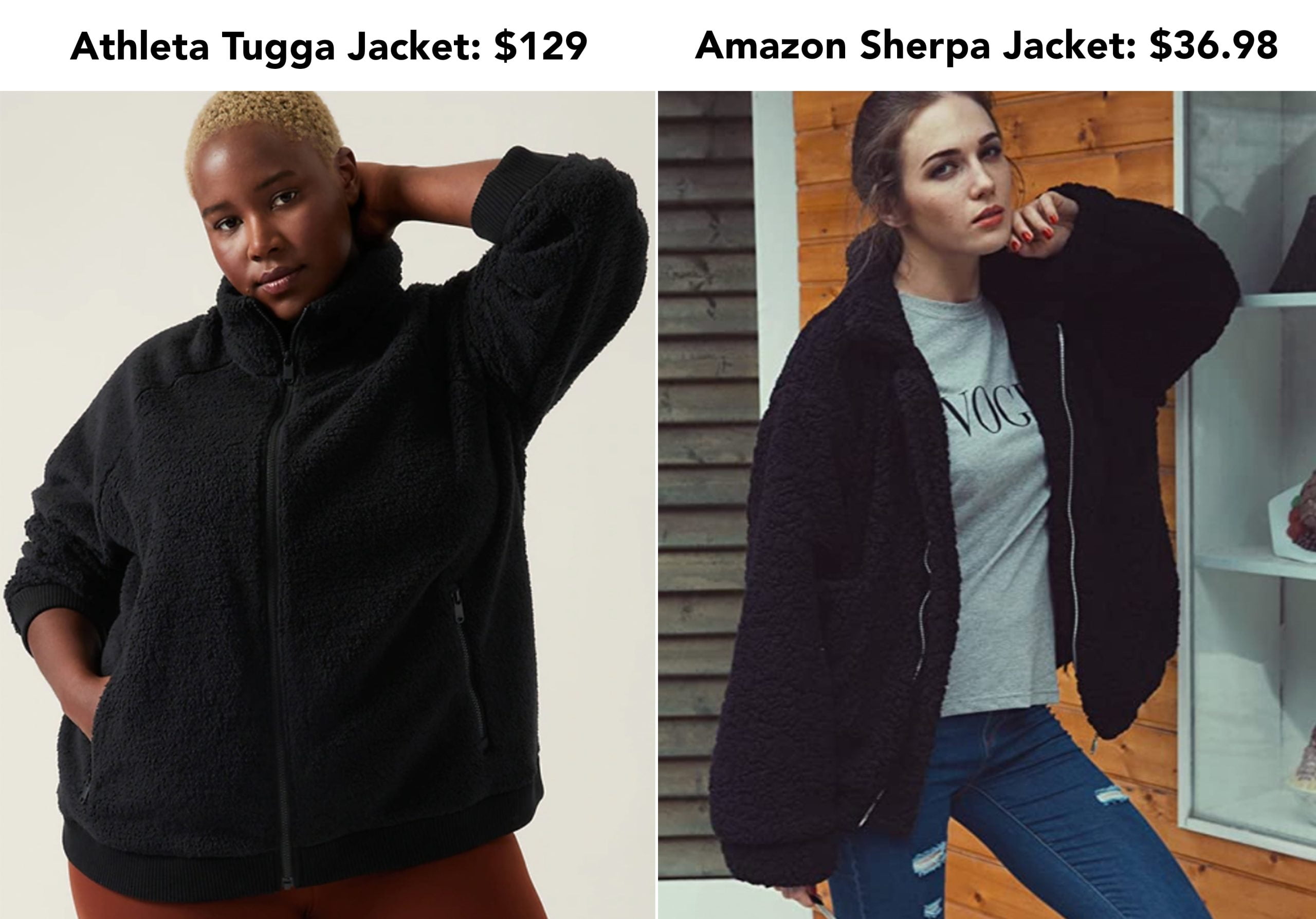 10 Sherpa Jacket Dupes Nearly Identical to Top Brands 165 athleta sherpa jacket dupe