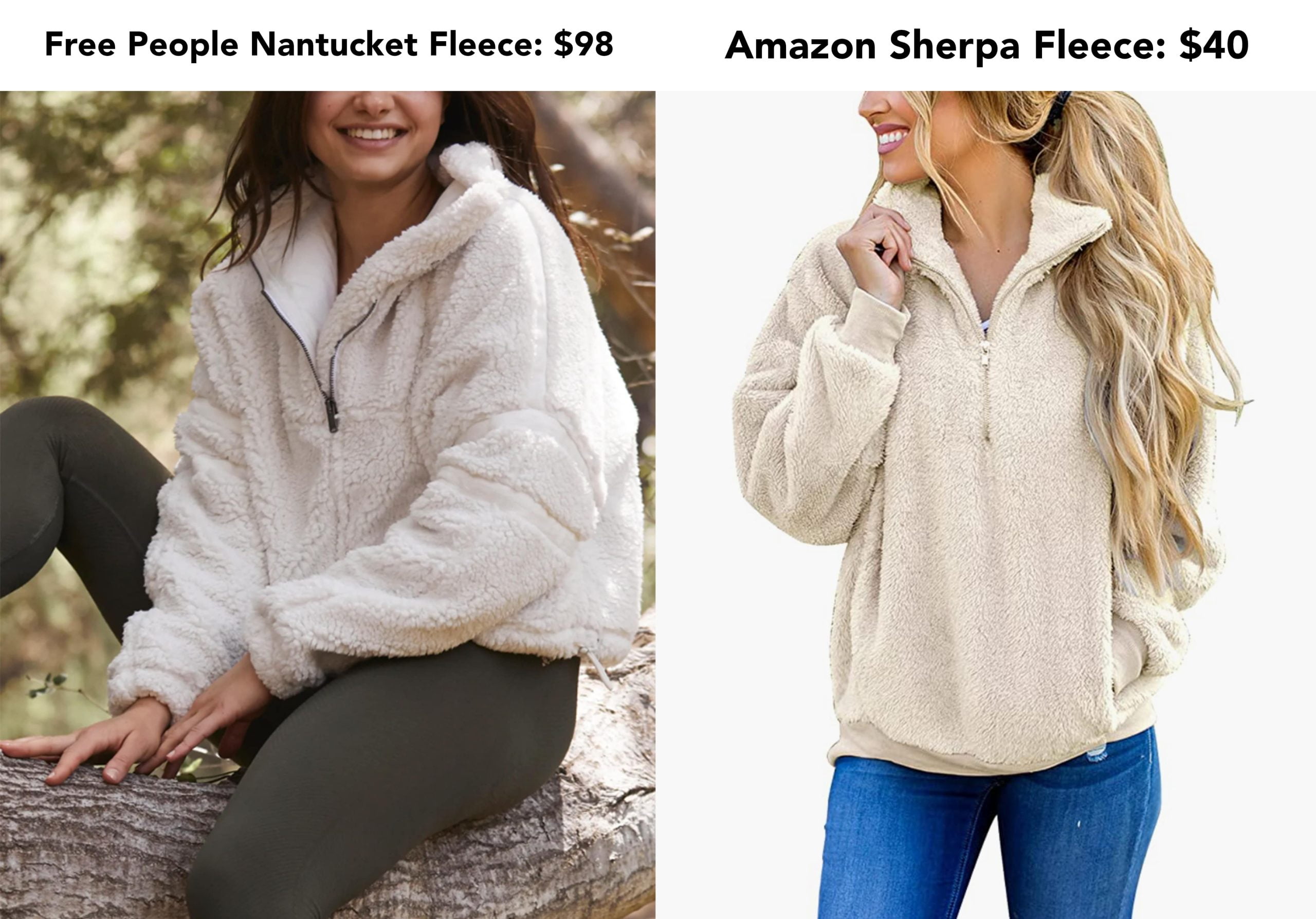 sherpa jacket dupes