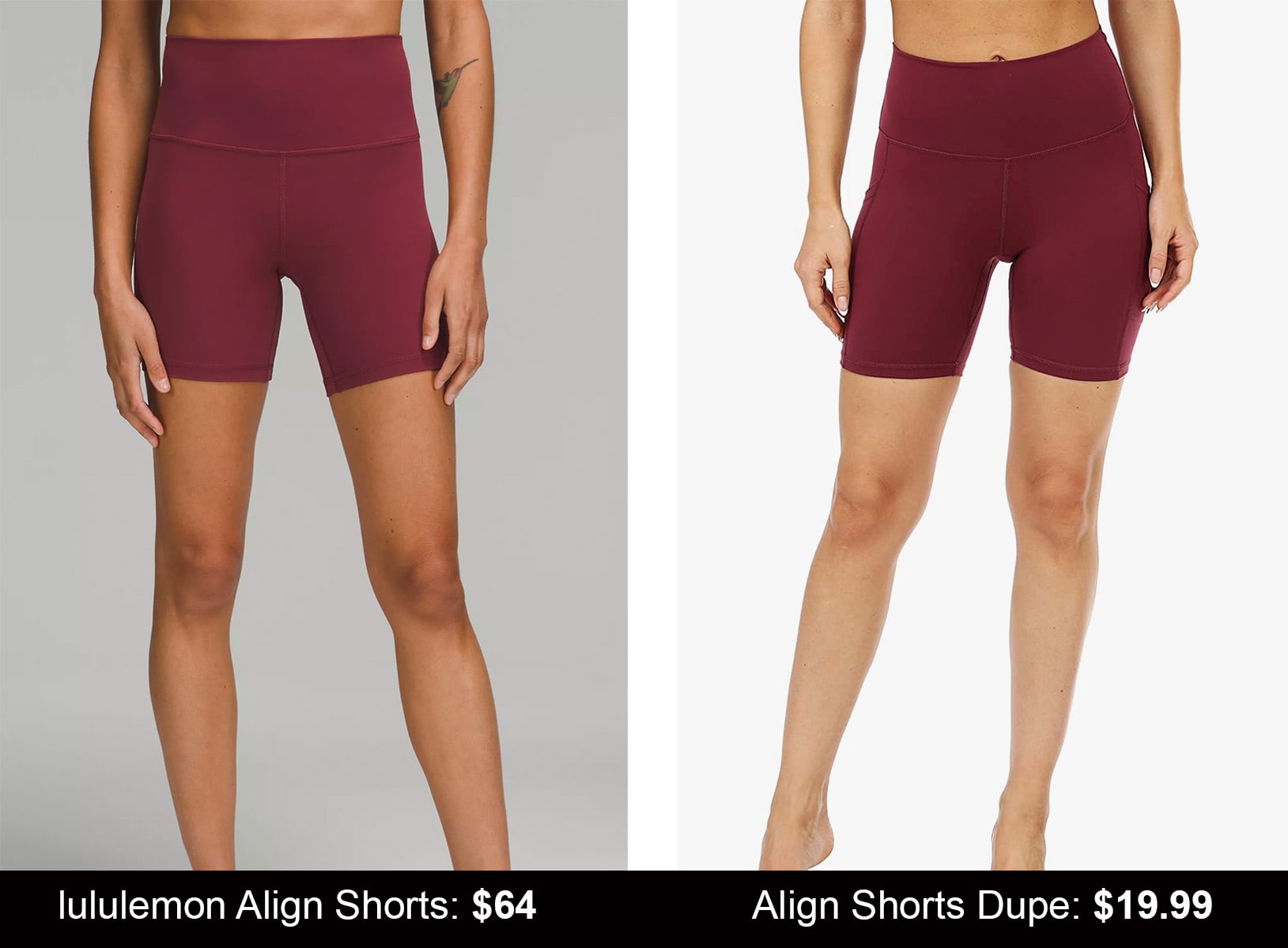 lululemon align shorts dupes