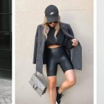 faux leather biker shorts